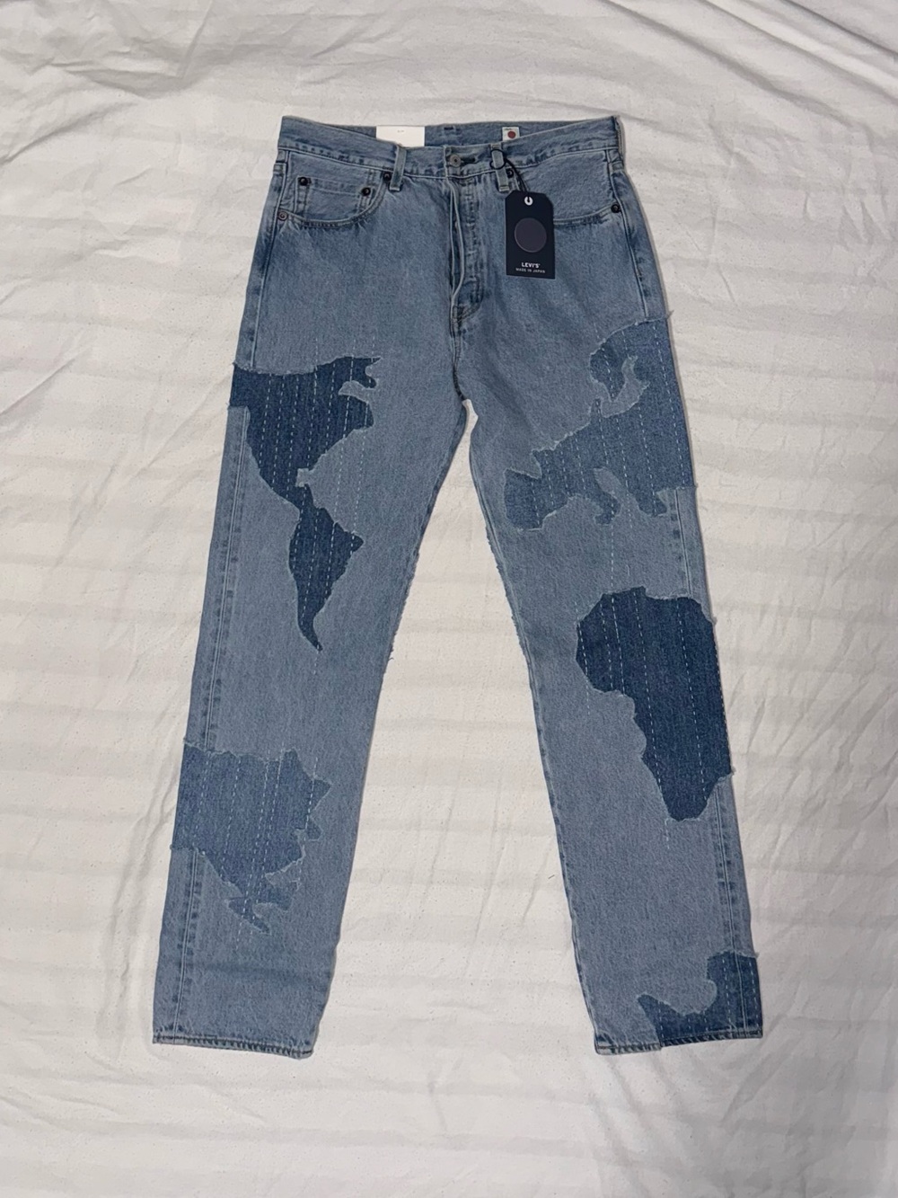 Levi’s 1980s Made in Japan Selvedge 501 Light Blue World-Map Patch Jeans